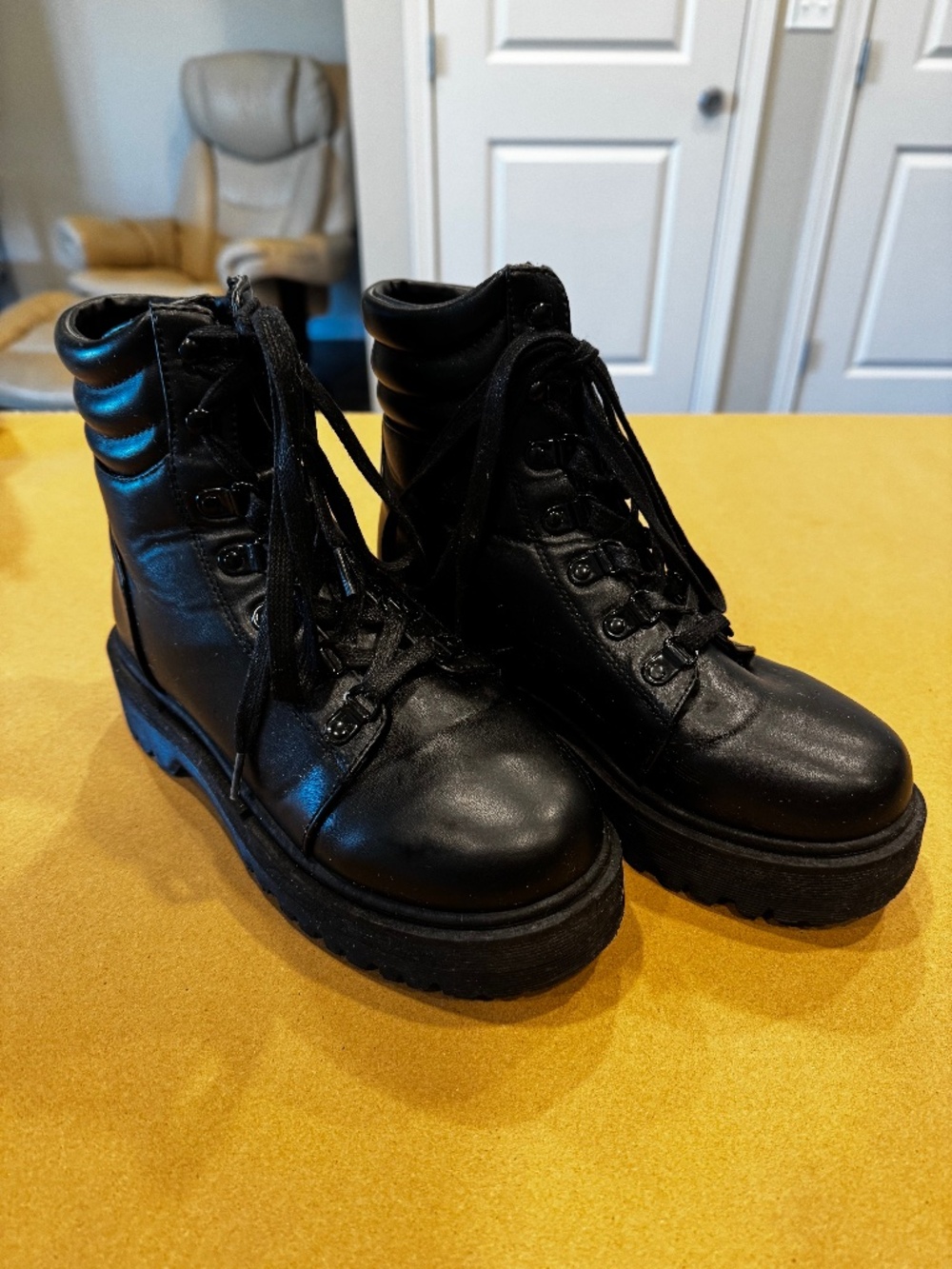 Black compact boots
